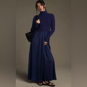 Anthro Thea Twofer Sweater Maxi Dress